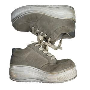 Y2K‎ Candie’s 6.5 Platform Chunky Heel Sneakers Shoes Suede Grunge Punk Retro